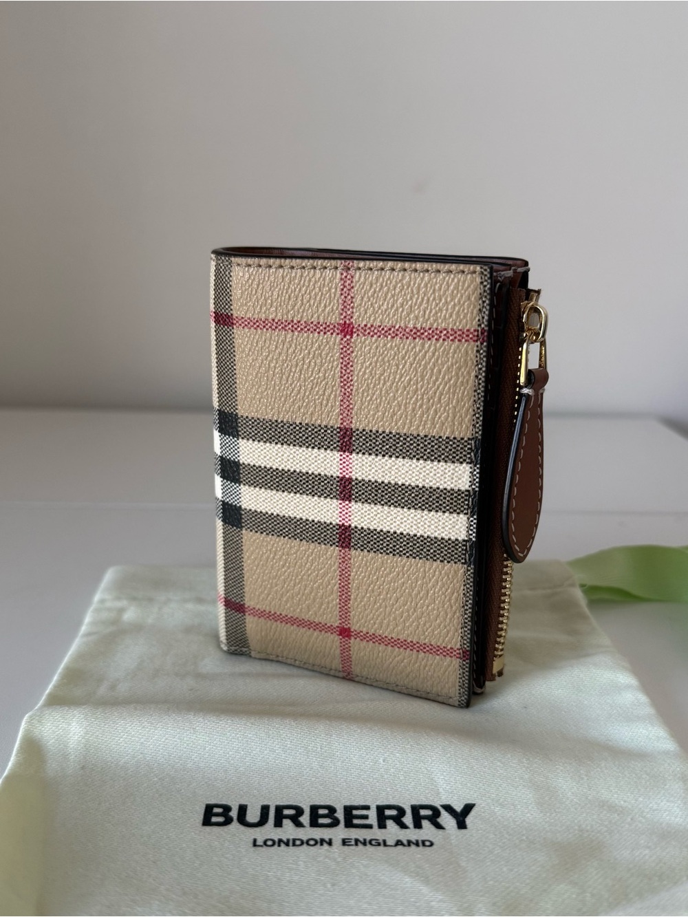 Burberry Small Check Leather Bifold Wallet